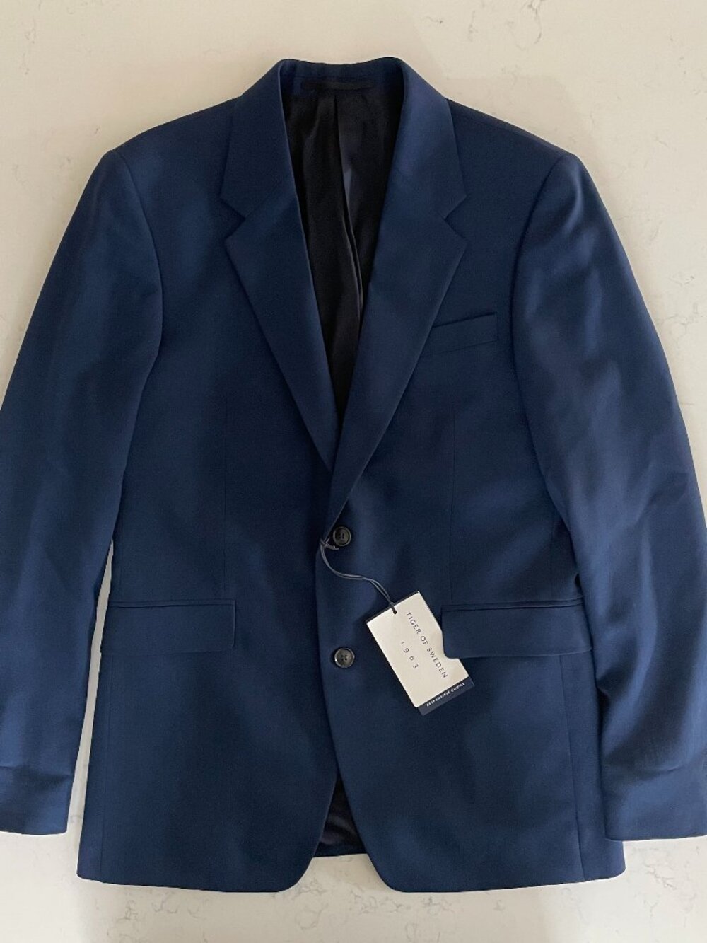 Tiger of Sweden Julien Designer 2 Button Lined 100% Wool Blazer Blue 50EU/40US